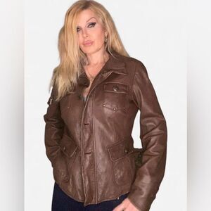 Rockstar Brown Leather Jacket